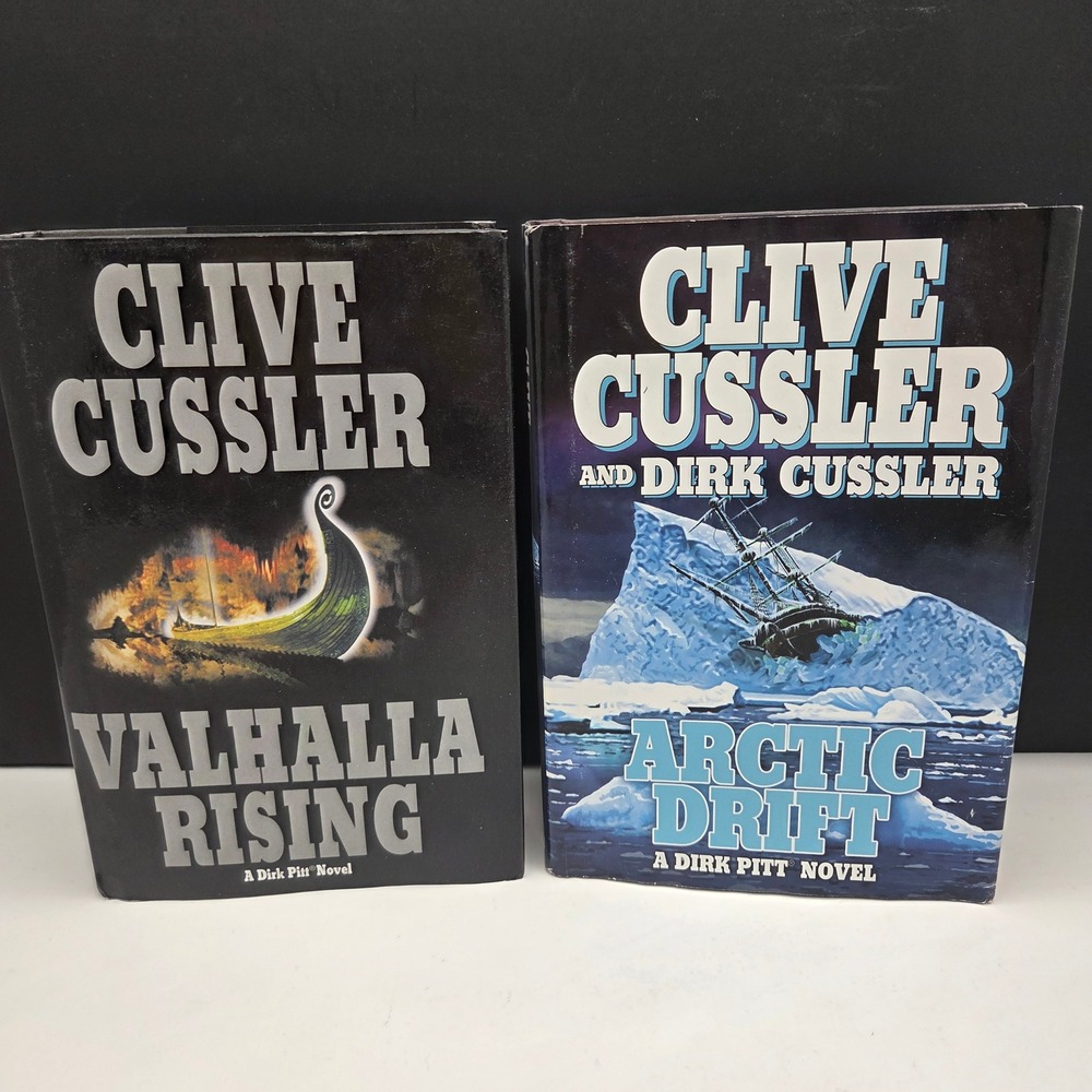 Clive Cussler Dirk Pitt Novels Lot 2 Valhalla Rising Arctic Drift Hardcover Book